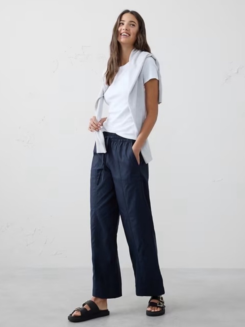 NWT! Banana Republic Wide-Leg Mid-Rise Cargo Pull-on Pant 813005 🖥️4️⃣ TALL ONLY